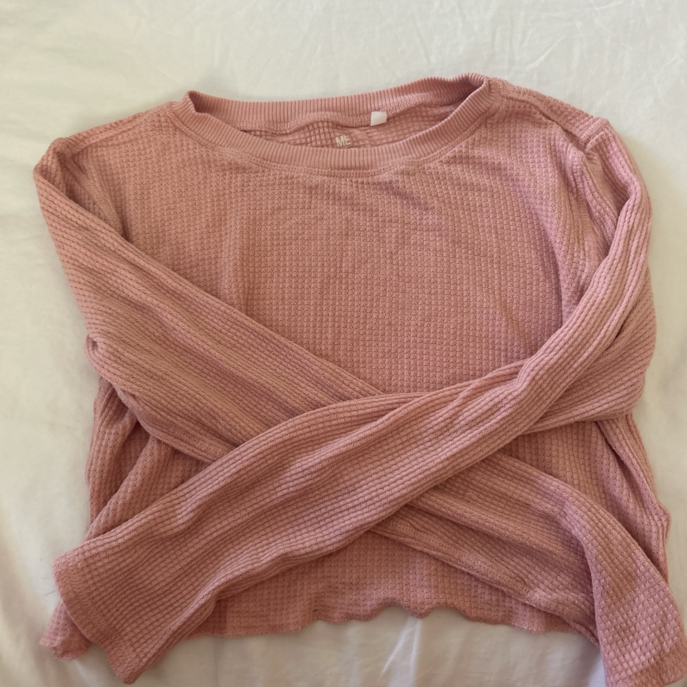 Pacsun waffle knit pink shirt